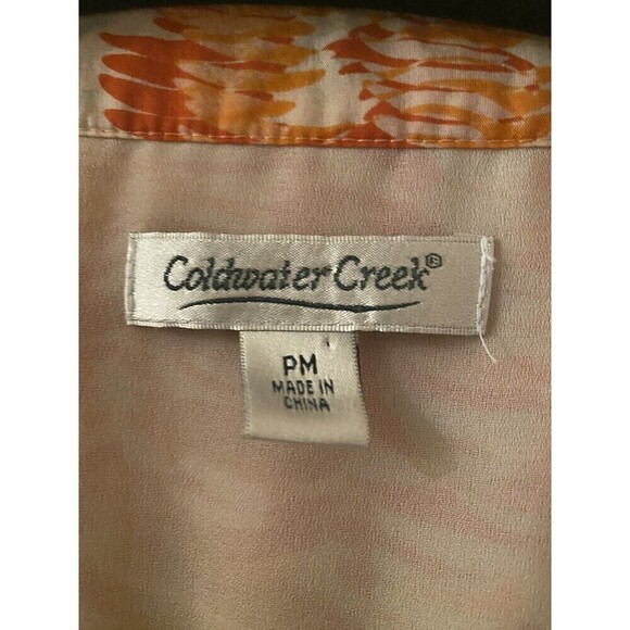 Orange Silk Top By: Coldwater Creek. Art To Wear Colorful. Sz.PM - Picture 3 of 4